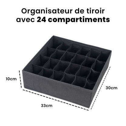 Organisateur de Tiroir pour Chaussettes 24 Compartiments
